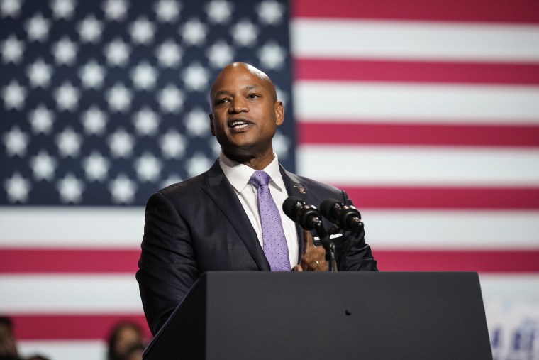 Wes Moore speaks at a DNC rally in Rockville, Md.