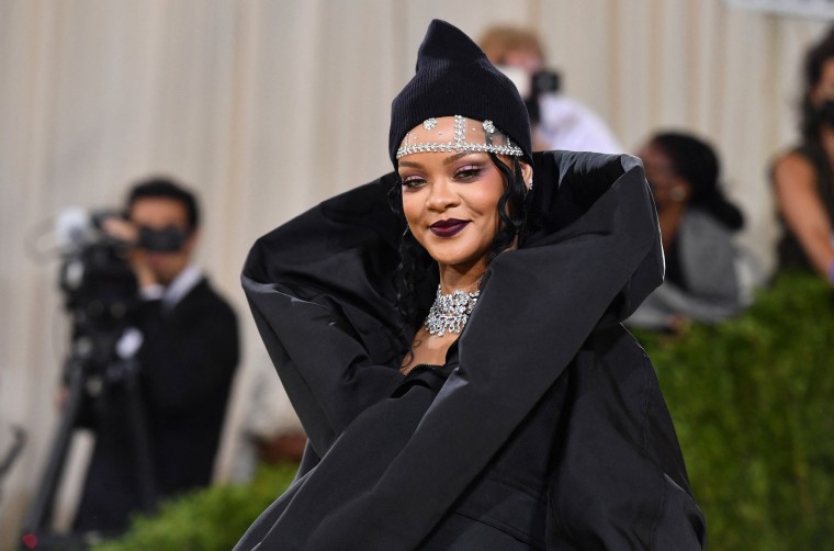 Rihanna arrives for the 2021 Met Gala at the Metropolitan Museum of Art in New York