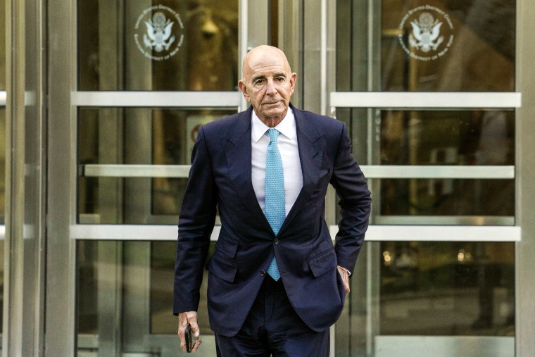 Image:Tom Barrack exits Brooklyn Federal Court on Friday, Oct. 21, 2022, in New York.