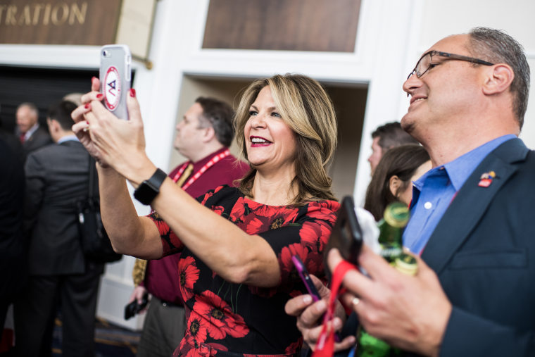 Image: Then-Arizona Senate candidate Kelli Ward attends the Conservative Political Action Conference in Oxon Hill, Md., on February 22, 2018