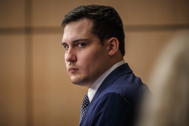 Paul Streater stands in court during a morning break at his vehicular homicide and DUI manslaughter trial at the Palm Beach County Courthouse in West Palm Beach, Fla., on October 17, 2022.