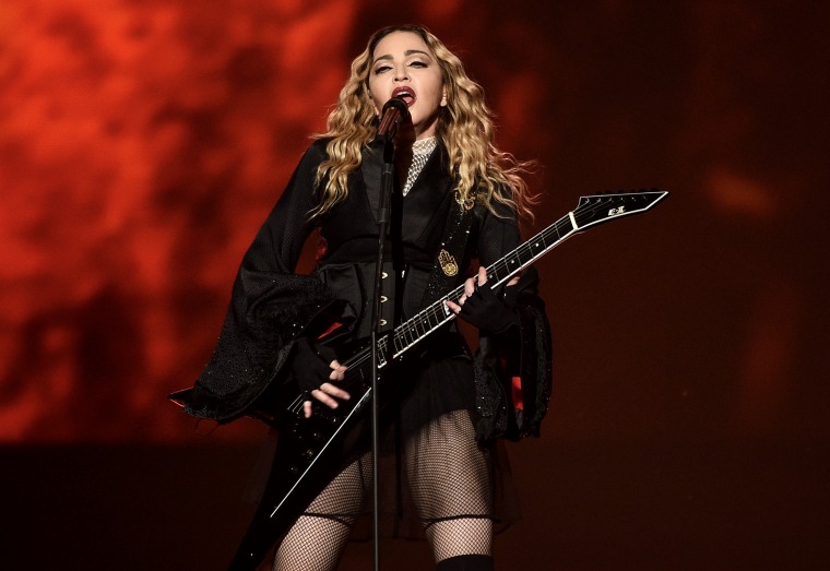 Image:  Madonna performs during her "Rebel Heart" tour on January 18, 2016 in Nashville, Tenn.  