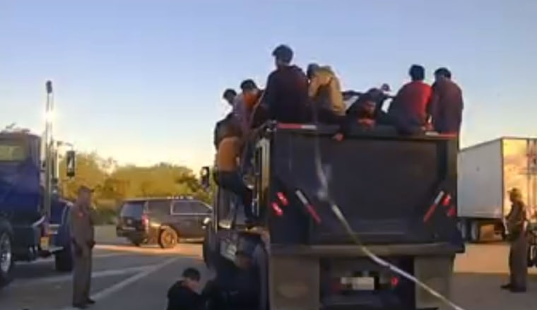 84 migrants were found in a dump truck in what authorities are calling a human smuggling attempt in Cotulla, Texas. 
