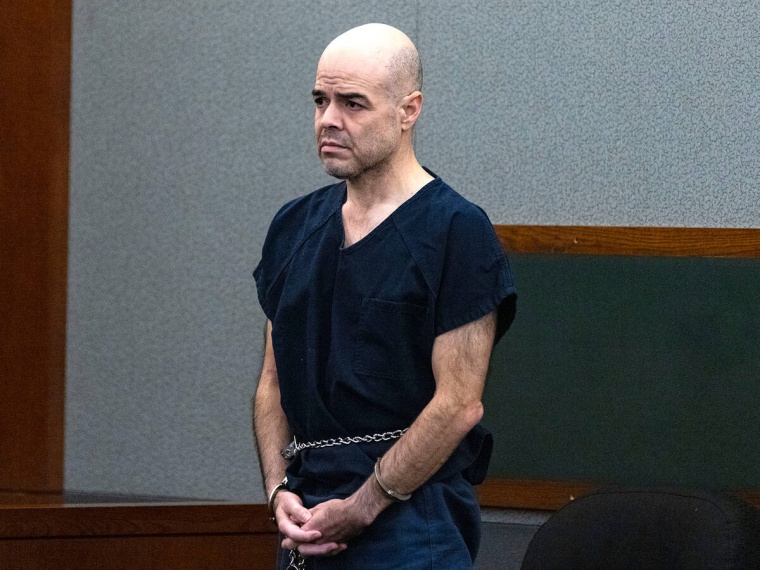 Robert Telles appears in court during his arraignment at the Regional Justice Center in Las Vegas