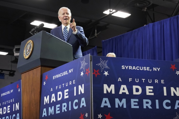 President Joe Biden speaks at Onondaga Community College in Syracuse, N.Y., Thursday, Oct. 27, 2022.