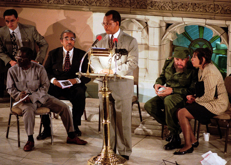Image:  The Rev. Calvin Butts addresses the congregation gathered to hear the speech by Cuban President Fidel Castro inside Harlem's Abyssinian Baptist Church on Oct. 22, 1995 in New York. Butts died Friday, Oct. 28, 2022 at age 73, the church announced.