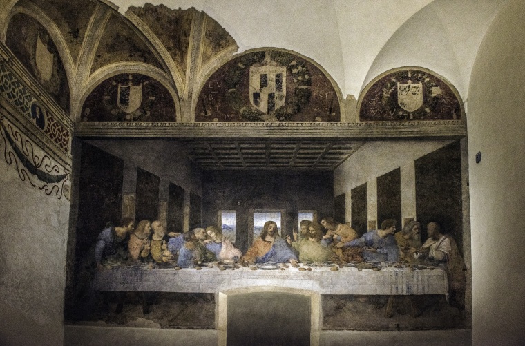 Leonardo Da Vinci's "The Last Supper" in the Santa Maria delle Grazie in Milan.