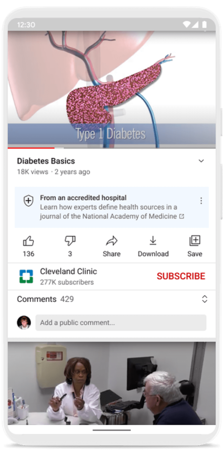 YouTube announced that health professionals can apply to have their accounts labeled an authoritative source.