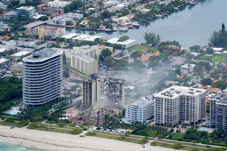 The Champlain Towers South Condo on June 25, 2021, in Surfside, Fla. 