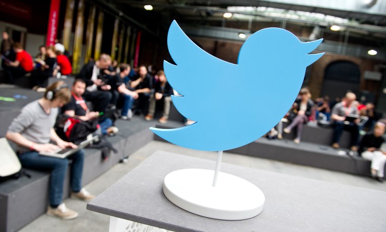 Twitter logo seen at an internet conference in Berlin, Germany, on May 8, 2014. 