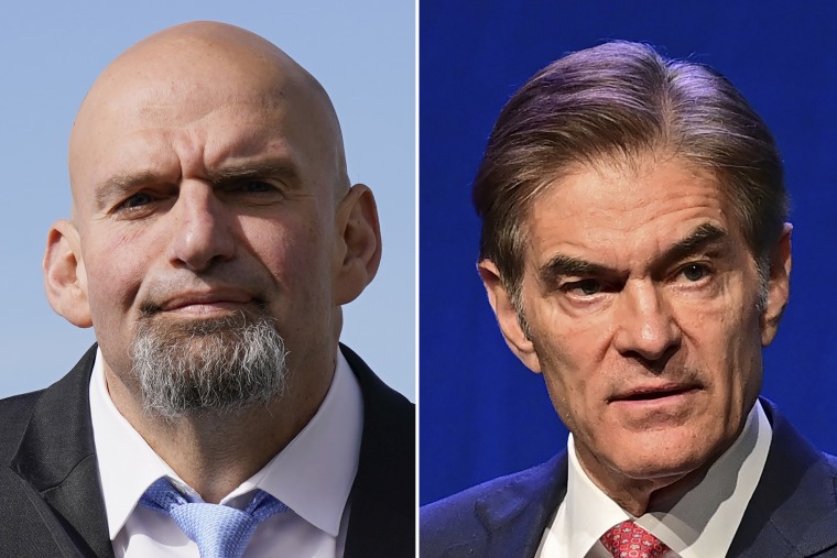 El candidato demócrata al Senado, el vicegobernador de Pennsylvania, John Fetterman, a la izquierda, y al candidato republicano al Senado, el doctor Mehmet Oz, en fotos de 2022.