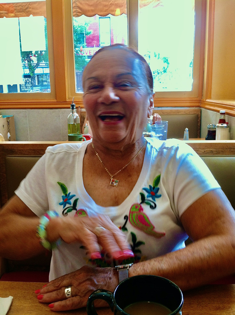 The ever elusive laughter of my often stoic abuela.  I lived for that warm island laugh.
