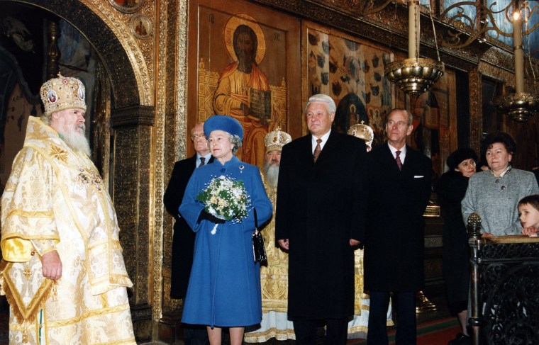 Boris Yeltsin with Queen Elizabeth II