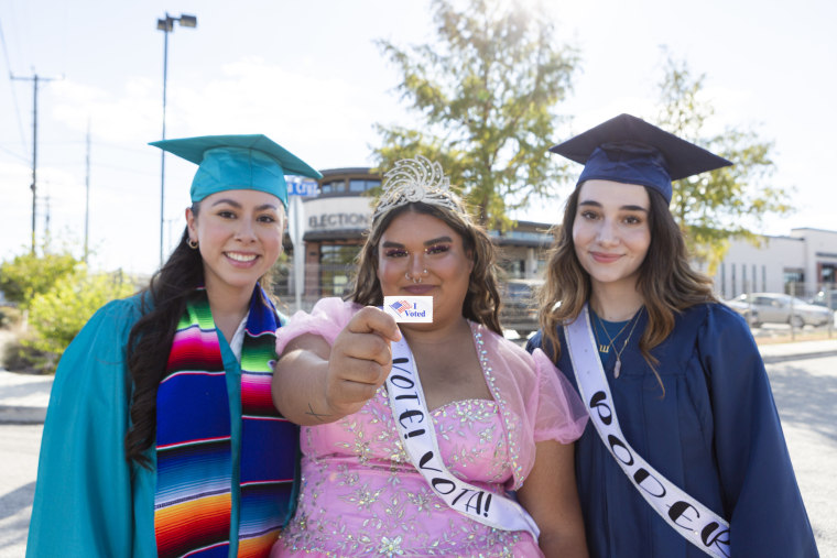 The young women are all about the power of voting.