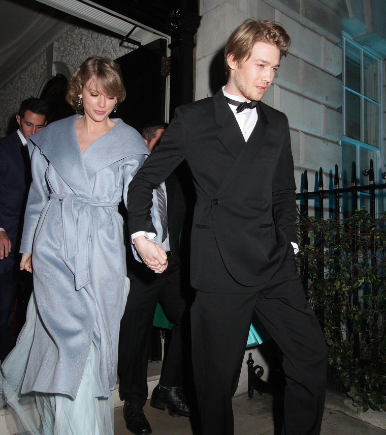 Taylor Swift and Joe Alwyn at the British Vogue Fashion and Film BAFTA party in London on February 10, 2019.