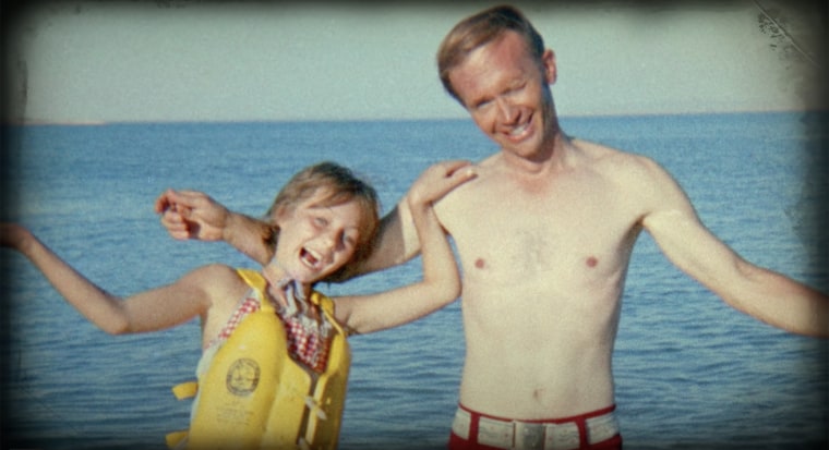 Jan and Berchtold waterskiing in 1973