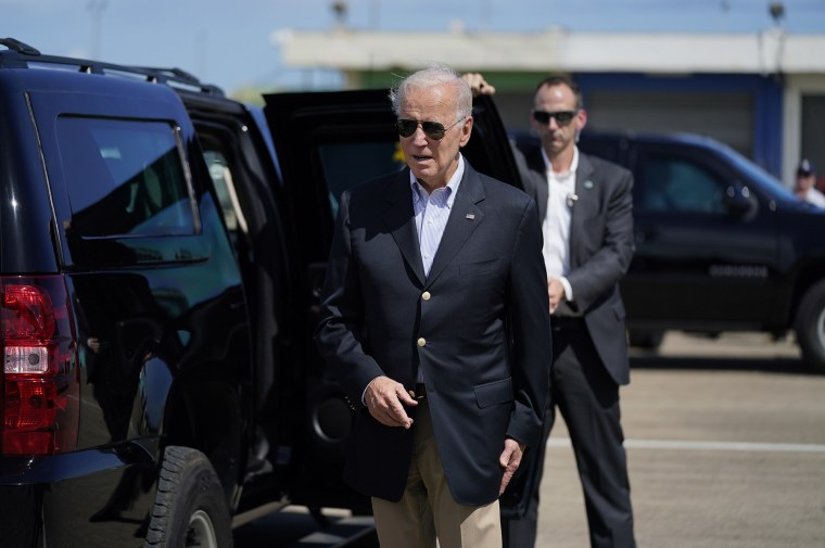 El presidente, Joe Biden, llega a Ponce, Puerto Rico, el lunes 3 de octubre de 2022.