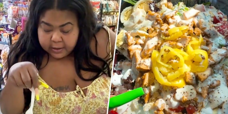 People are loving the way Tanisha Godrey (pictured here) says, "It's a chicken salad."