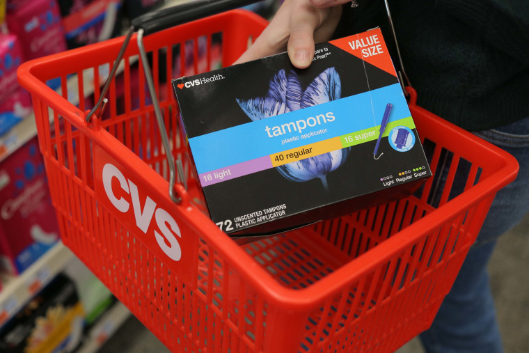CVS will drop the price on store-branded menstrual products nationwide on Thursday, Oct. 13.