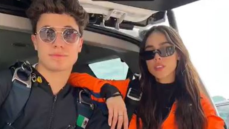 Juanpa Zurita y Danna Paola se lanzaron del paracaídas