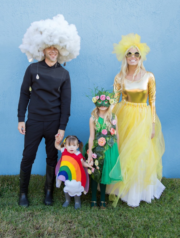 sun flower rainbow and cloud halloween costume for family
