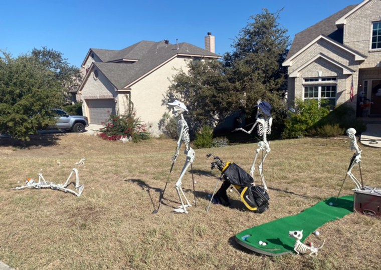 The Dinote family decorates their home with a different Halloween display each day of October.