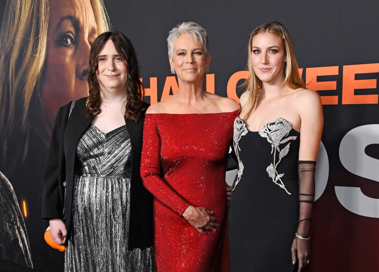 Ruby Guest, Jamie Lee Curtis, and Annie Guest attend Universal Pictures World Premiere of "Halloween Ends"
