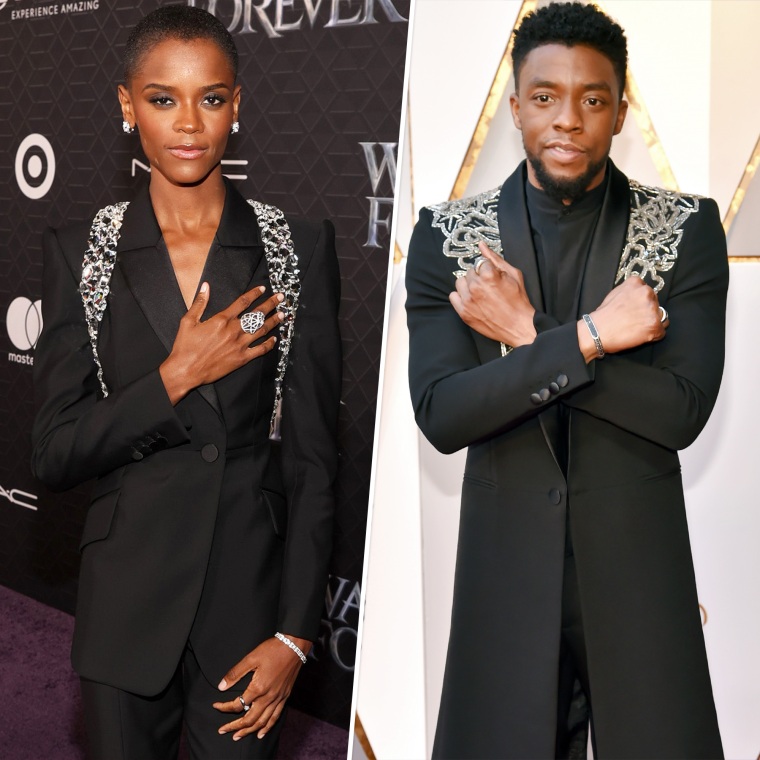 Letitia Wright honors the late Chadwick Boseman at the "Black Panther: Wakanda Forever" premiere with this familiar look.