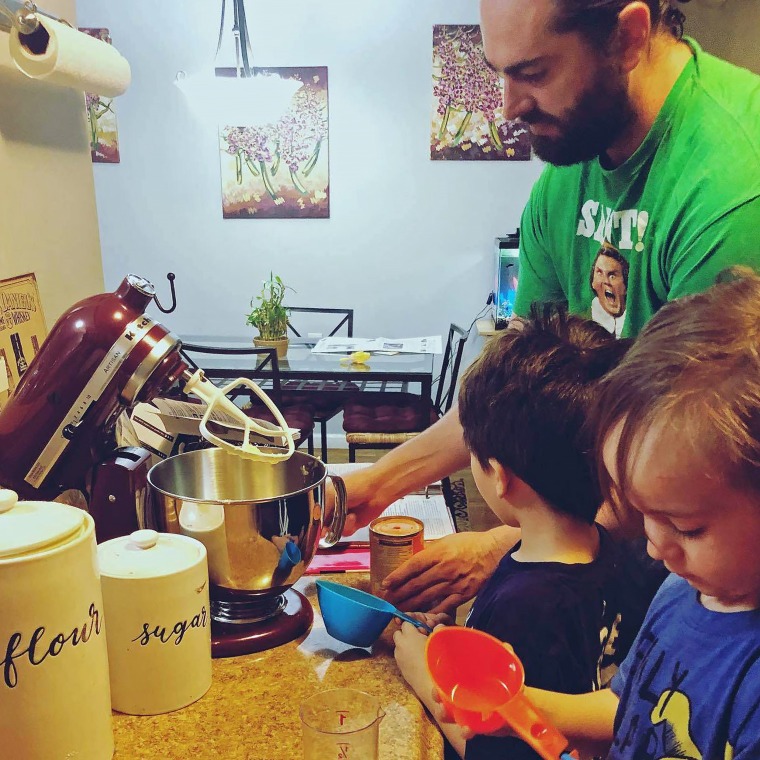 Another baking session with Dad.
