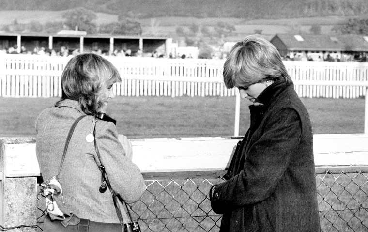 Camilla Parker-Bowles and Diana at Ludlow racecourse