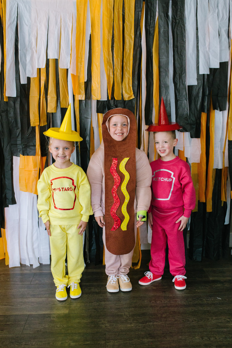 mustard hotdog and ketchup costume