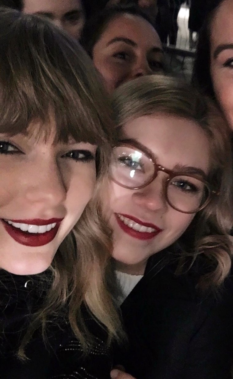 Emily Duffy poses with Taylor Swift in New York City.