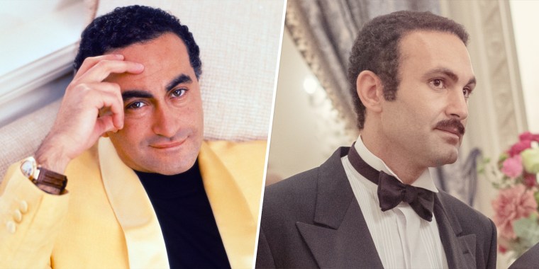Khalid Abdalla (R) play Diana's boyfriend, Dodi Fayed (L) in"The Crown."