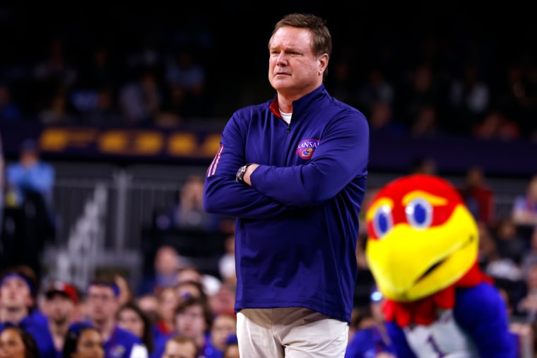 Kansas Jayhawks head coach Bill Self during a game in New Orleans, La., on April 4, 2022. 