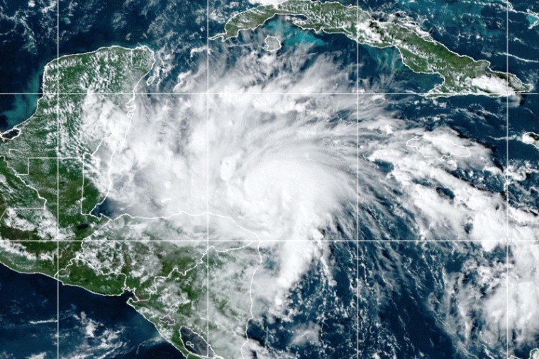 A satellite image of Tropical Storm Lisa on Tuesday.