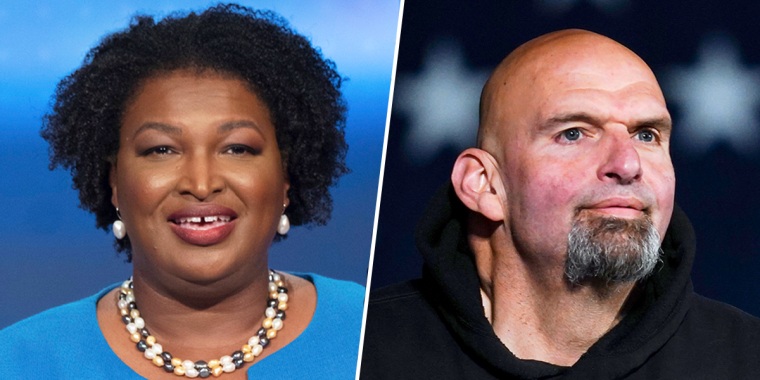 Stacey Abrams and John Fetterman.