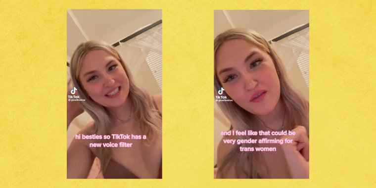 A new voice filter on TikTok allows users like Kloe Rose (pictured) to replace their voice with a more masculine or feminine voice.