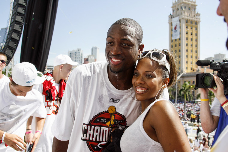 Dwyane Wade with his then-wife Siohvaughn Funches on June 23, 2006, in Miami.