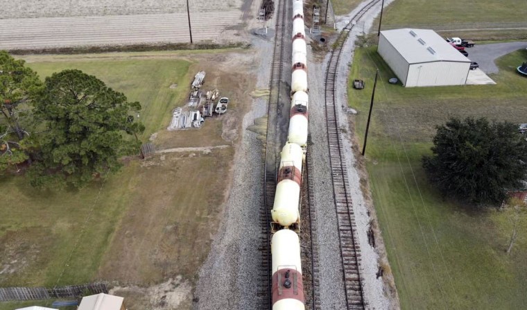 Evacuations have been ordered after six train cars carrying hydrochloric acid derailed in Paulina, La., on Nov. 2, 2022.