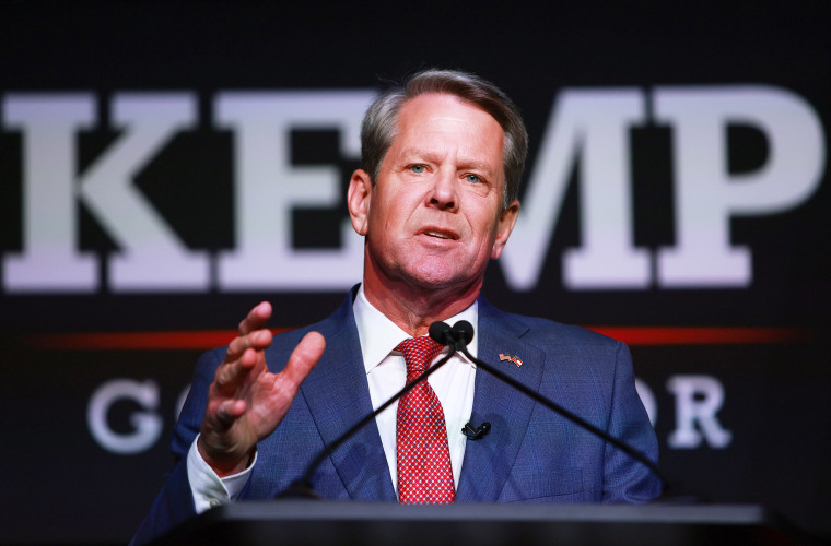 Republican gubernatorial candidate Gov. Brian Kemp during a primary night election party in Atlanta on May 24, 2022.
