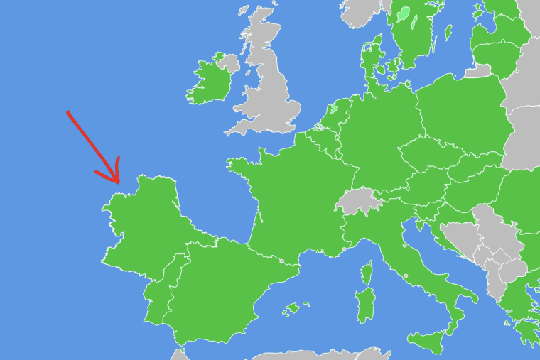 A map showing the location of the ficitional country "Listenbourg."