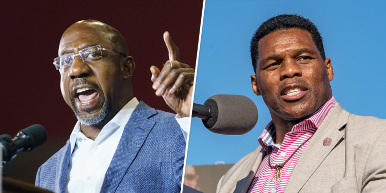 Sen. Raphael Warnock and Republican Senate candidate Herschel Walker