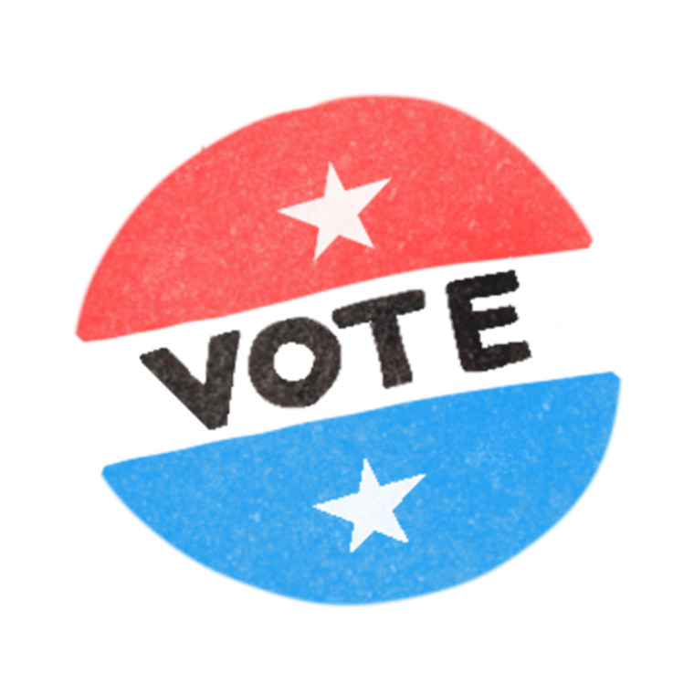 Illustration of the VOTE sticker.