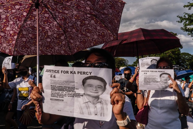 Funeral ceremony of journalist Percival Mabasa in Philippines