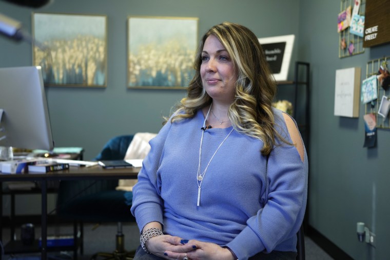 Web designer Lorie Smith in her office in Littleton, Colo., on Nov. 7, 2022.