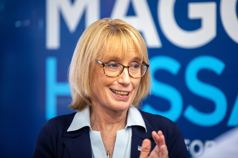 MANCHESTER, NEW HAMPSHIRE - NOVEMBER 07: U.S. Senator Maggie Hassan (D-NH) attends an election eve campaign event on November 07, 2022 in Manchester, New Hampshire. Hassan is campaigning for re-election against Republican Senate candidate Don Bolduc.