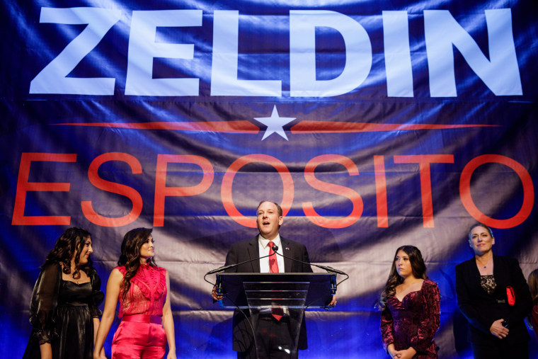 New York Republican gubernatorial candidate Rep. Lee Zeldin speaks at an election night event in New York on Nov. 8, 2022. 