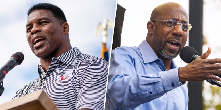 Republican Senate candidate Herschel Walker and Sen. Raphael Warnock.