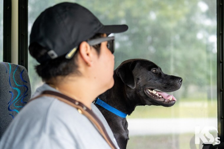 Army veteran Alejandra and her Service Dog Hardee.