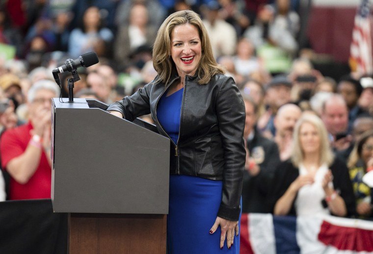 Jocelyn Benson at the Get Out the Vote Rally in Detroit, on Oct. 29, 2022.